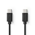 Nedis USB-kabel | USB 2.0 | USB-C- Hane | USB-C- Hane | 60 W | 480 Mbps | Nickelplaterad | 1.00 m | Rund | PVC | Svart | Kuvert