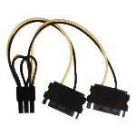 Valueline Intern Strömkabel 2x SATA 15-Pin Hane - PCI Express Hona 0.15 m