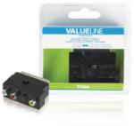 Valueline SCART-Adapter Omkopplingsbar SCART hane - S-Video, hona + 3x RCA, hona Svart