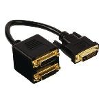 Valueline DVI-Kabel DVI-D 24+1p hane - 2x DVI-D 24 + 1-Pin Hona 0.20 m Svart
