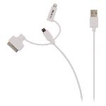 Valueline 3-i-1 Synk och Laddningskabel USB A hane - Micro B-hane 1.00 m Vit