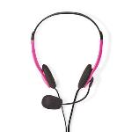Nedis PC headset | On-Ear | Stereo | 2x 3.5 mm | Vikbara Mikrofon | Rosa