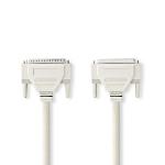 Nedis Serie Kabel | D-SUB 25-Pin Hane | D-SUB 25-Pin Hona | Nickelplaterad | 2.00 m | Rund | PVC | Elfenben | Kuvert