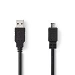 Nedis USB-kabel | USB 2.0 | USB-A Hane | USB Micro-B Hane | 480 Mbps | Nickelplaterad | 1.00 m | Rund | PVC | Svart | Låda