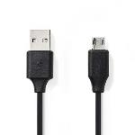 Nedis USB-kabel | USB 2.0 | USB-A Hane | USB Micro-B Hane Vändbar | 480 Mbps | Nickelplaterad | 2.00 m | Rund | PVC | Svart | Blister