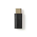 Nedis USB-adapter | USB 2.0 | USB-C- Hane | USB Micro-B Hona | 480 Mbps | Nickelplaterad | Svart | Plastpåse