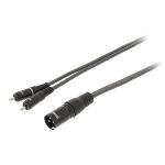 Sweex XLR Stereokabel XLR 3p hane - 2x RCA Hane 3.0 m Mörkgrå