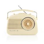 Nedis FM-radio | Bordsdesign | AM / FM | Batteridriven / Strömadapter | Analog | 4.5 W | Hörlursuttag | Bärhandtag | Elfenben