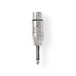 Nedis XLR Adapter | XLR 3-stifts hona | 6.35 mm Hane | Nickelplaterad | Rak | Metall | Silver | 10 st. | Plastpåse