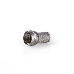 Nedis F-kontakt | Rak | Hane | Nickelplaterad | 75 Ohm | Twist-On | Kabel input diameter: 6.4 mm | Zinc Alloy | Silver | 25 st. | Plastpåse