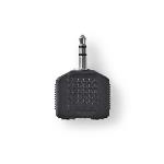 Nedis Stereo Audio Adapter | 3.5 mm Hane | 2x 3.5 mm, Hona | Nickelplaterad | Rak | ABS | Svart | 10 st. | Plastpåse