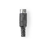 Nedis DIN-kontakt | Rak | Hane | Nickelplaterad | Twist-On | Kabel input diameter: 6.0 mm | PVC | Svart | 25 st. | Plastpåse