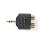 Nedis Stereo Audio Adapter | 3.5 mm Hane | 2x RCA Hona | Guldplaterad | Rak | ABS | Svart | 10 st. | Plastpåse