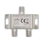 Nedis Satellite Splitter | 5 - 2400 MHz | 6.5 dB | Antal ingångar: 1 | Antal utgångar: 2 | Impedans: 75 Ohm | Zinc | Silver
