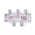 Nedis CATV Splitter | 5 - 1000 MHz | inkopplingsförlust: 8.0 dB | Antal utgångar: 4 | 75 Ohm | Zinc Alloy