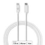 Nedis USB-kabel | USB 2.0 | Apple Lightning, 8-stifts | USB-C- Hane | 480 Mbps | Guldplaterad | 3.00 m | Rund | PVC | Grå / Vit | Plastpåse
