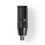 Nedis XLR Adapter | XLR 3-stifts hane | RCA Hona | Nickelplaterad | Rak | Metall | Svart | 1 st. | Plastpåse