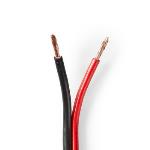 Nedis Högtalarkabel | 2x 2.50 mm² | CCA | 15.0 m | Rund | PVC | Röd / Svart | Emballage
