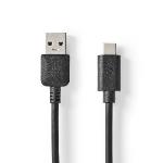 Nedis USB-kabel | USB 3.2 Gen 2 | USB-A Hane | USB-C- Hane | 10 Gbps | Nickelplaterad | 1.00 m | Rund | PVC | Svart | Låda