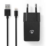 Nedis Väggladdare | 1x 2.4 A | Antal utgångar: 1 | Port typ: 1x USB-A | Lightning 8-Pin (Lös) Kabel | 1.00 m | 12 W | Enkel Spänningsutgång