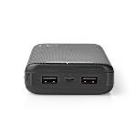 Nedis Powerbank | 20000 mAh | 1x 3,0 A + 1x 2,1 A + 1x 1,0 A | Antal utgångar: 3 | Utgångsanslutning: 1x USB-C- / 2x USB-A | Ingångsanslutning: 1x Micro USB / 1x USB-C- | Litium-polymer