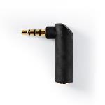Nedis Stereo Audio Adapter | 3.5 mm Hane | 3.5 mm Hona | Guldplaterad | Vinklat 90° | Metall | Antracit | 1 st. | Kartong med fönster