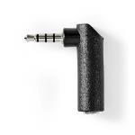 Nedis Stereo Audio Adapter | 3.5 mm Hane | 3.5 mm Hona | Nickelplaterad | Vinklat 90° | Metall | Svart | 1 st. | Låda