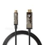 Nedis Aktiv optisk (AOC) USB kabel | USB-C- Hane | HDMI- Kontakt | 18 Gbps | 10.0 m | Rund | PVC | Svart | Presentbox