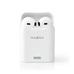 Nedis Fullt Trådlösa hörlurar | Bluetooth® | Maximal batteritid: 2.5 hrs | Tryck på Kontroll | Batteri hölje | Inbygd mikrofon | Stöd för röststyrning | Vit