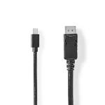 Nedis Mini Displayport-kabel | DisplayPort 1.4 | Mini DisplayPort Hane | DisplayPort Hane | 48 Gbps | Nickelplaterad | 2.00 m | Rund | PVC | Svart | Plastpåse
