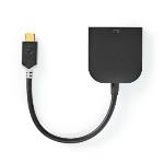 Nedis USB-adapter | USB 3.2 Gen 1 | USB-C- Hane | DVI-D 24+1-Pin Hona | 0.20 m | Rund | Guldplaterad | PVC | Antracit | Window Box med Euro Lock