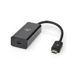 Nedis USB-C- Adapter | USB 3.2 Gen 1 | USB-C- Hane | Mini DisplayPort Hona | 8K@60Hz | 0.20 m | Rund | Nickelplaterad | PVC | Svart | Plastpåse