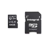 Integral 64 GB höghastighets microSDHC/XC V30 UHS-I U3 minneskort