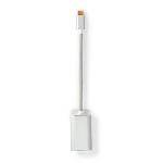 Nedis USB-adapter | USB 3.2 Gen 1 | USB-C- Hane | Mini DisplayPort Hona | Power delivery | 0.20 m | Rund | Guldplaterad | Flätad / Nylon | Silver | Kartong med täckt fönster