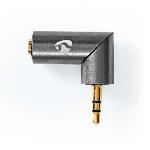 Nedis Stereo Audio Adapter | 3.5 mm Hane | 3.5 mm Hona | Guldplaterad | Rak | Metall | Grått Med Metall / Guld | 1 st. | Kartong med täckt fönster