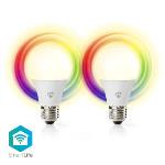 Nedis SmartLife Full Färg Glödlampa | Wi-Fi | E27 | 806 lm | 9 W | RGB / Varm till cool vit | 2700 - 6500 K | Android- / IOS | Glödlampa | 2 st.