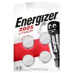 Energizer Lithium knappcellsbatteri CR2025 | 3 V | 235 mAh | 4-Blister | Silver