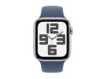 Apple Watch SE GPS 44mm Silver Aluminium Case with Denim Spo