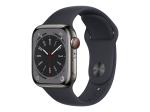 Apple Watch Ser 8 GPS+Cell 41mm Graphite Stainless Steel Case Midn