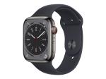 Apple Watch Ser 8 GPS+Cell 45mm Graphite Stainless Steel Case Midn