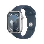 Apple Watch S9 GPS 45mm Silver Alu Case Storm Blue Sport Band - M/
