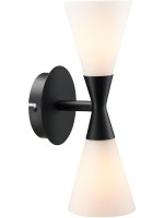 Vägglampa Harlekin Duo mattsvart Herstal