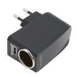 LogiLink: 230V -> Cigguttag+USB-port 1A