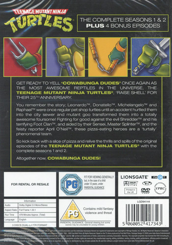 Teenage Mutant Ninja Turtles/Säsong 1+2(Ej text)