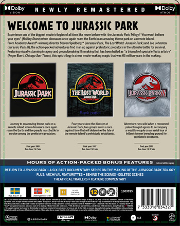 Jurassic Park 1-3 - Ltd Steelbook