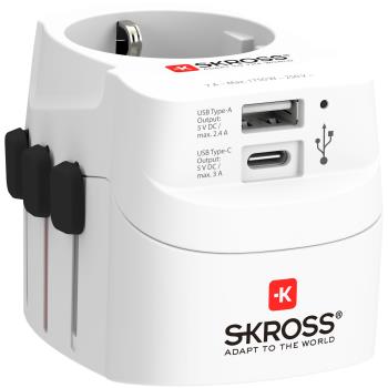 SKROSS: World Adapter PRO Light (1xUSB-C & 1xUSB-A)