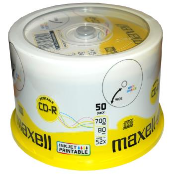 Maxell: CD-R 52x 80min InkJetPrint 50