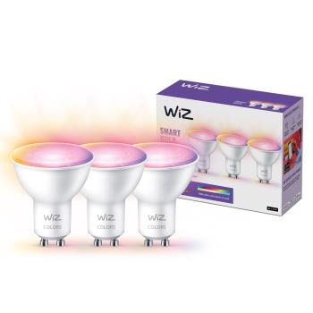 WiZ: WiFi Smart LED GU10 50W Färg + Varm-kallvit 345 lm 3-pack