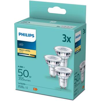 Philips: 3-pack LED GU10 4,6W (50W) 355lm
