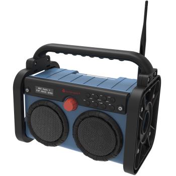 Soundmaster: DAB85BL Stereo DAB+/FM bygg/trädgårds-radio med Bluetooth®, LED-belysning & Li-Ion batteri